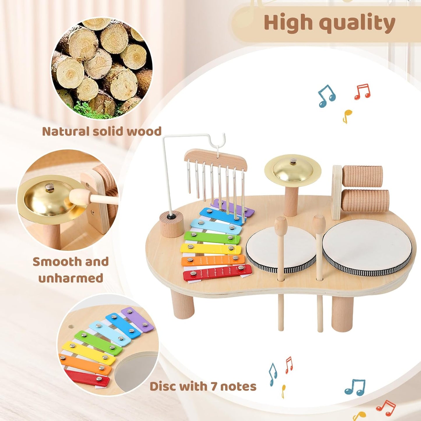 Montessori Wooden Music Set Table – Learning Through Music and Play