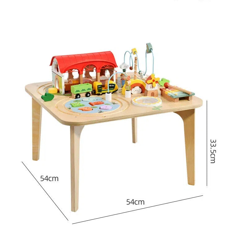 Wooden busy table size chart for toddlers 54x54 cm – jollychest
