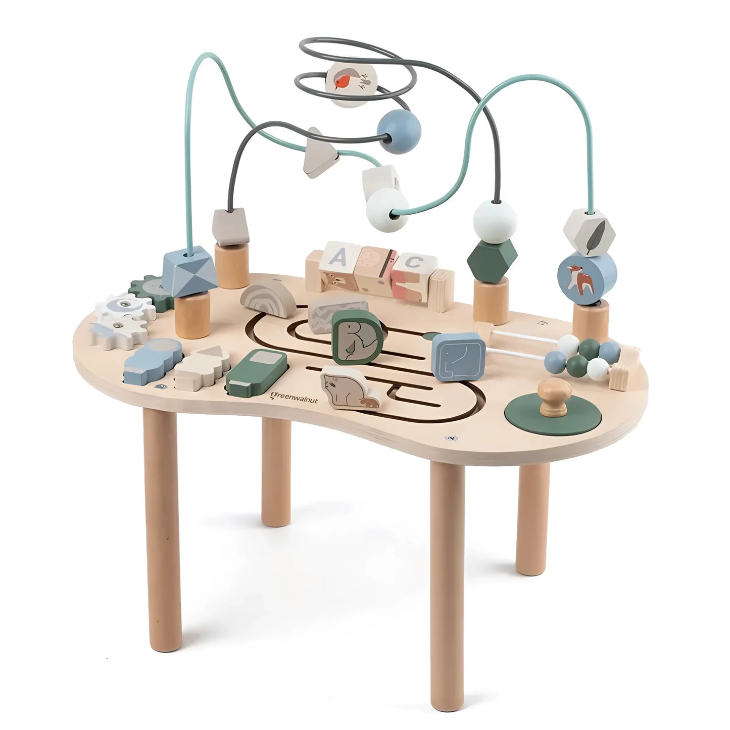 Montessori Wooden Activity Table | Busy Board & Learning Table for Kids