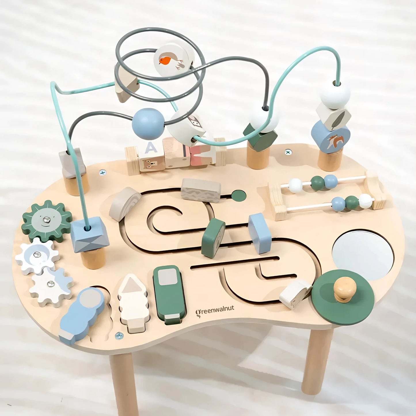 Montessori Wooden Activity Table | Busy Board & Learning Table for Kids