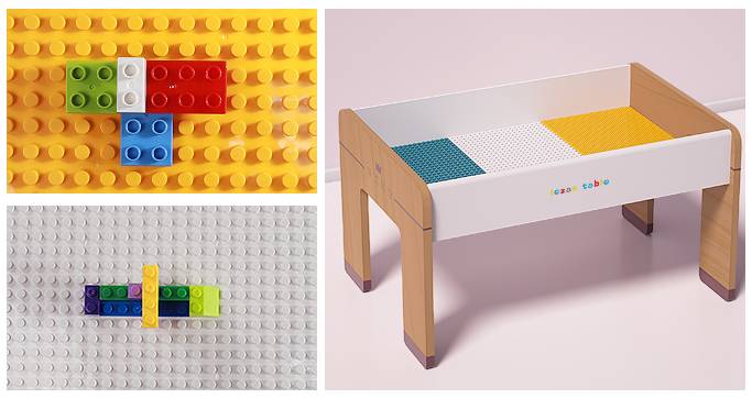 jollychest lego table closeup surface compatible with building blocks