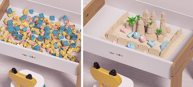 jollychest lego table kids play setup with blocks