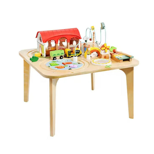 Montessori wooden busy table with magnetic fishing and xylophone for toddlers – jollychest