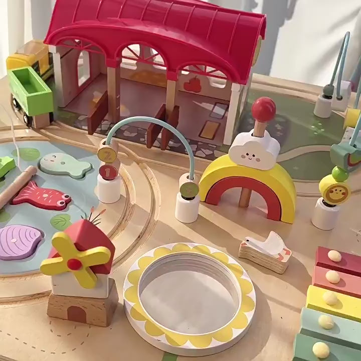 Close-up of magnetic fishing game on Montessori busy table – jollychest