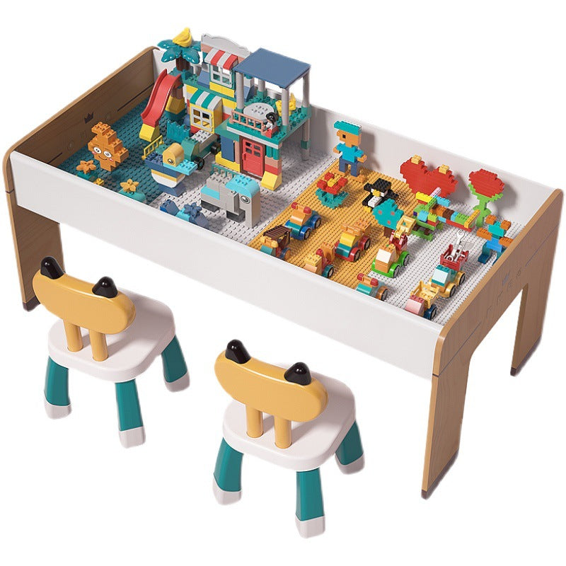 jollychest wooden lego table for kids playroom setup