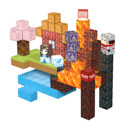 Magnetic Building Blocks-Lava Waterfall Set