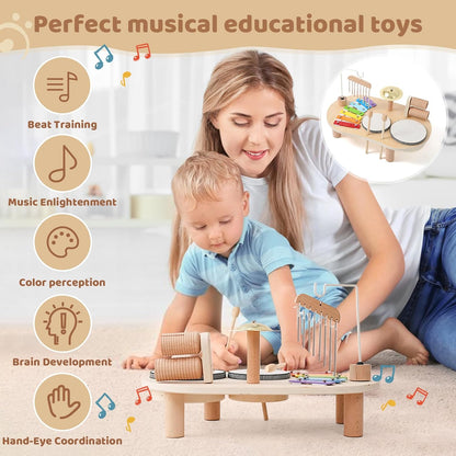 Montessori Wooden Music Set Table – Learning Through Music and Play