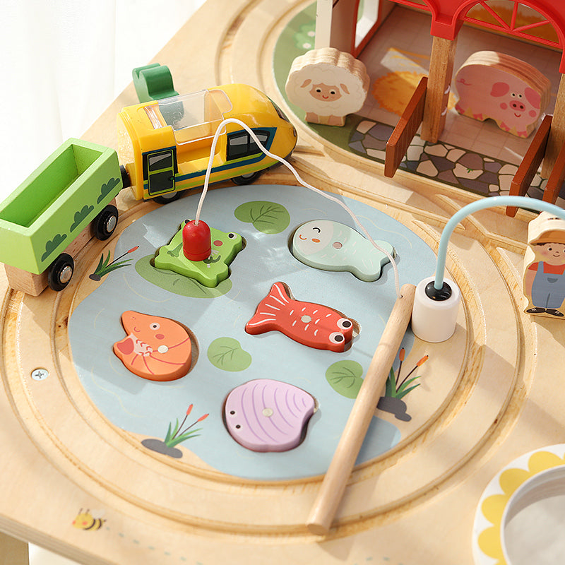 Magnetic fishing toy set on Montessori busy play table – jollychest