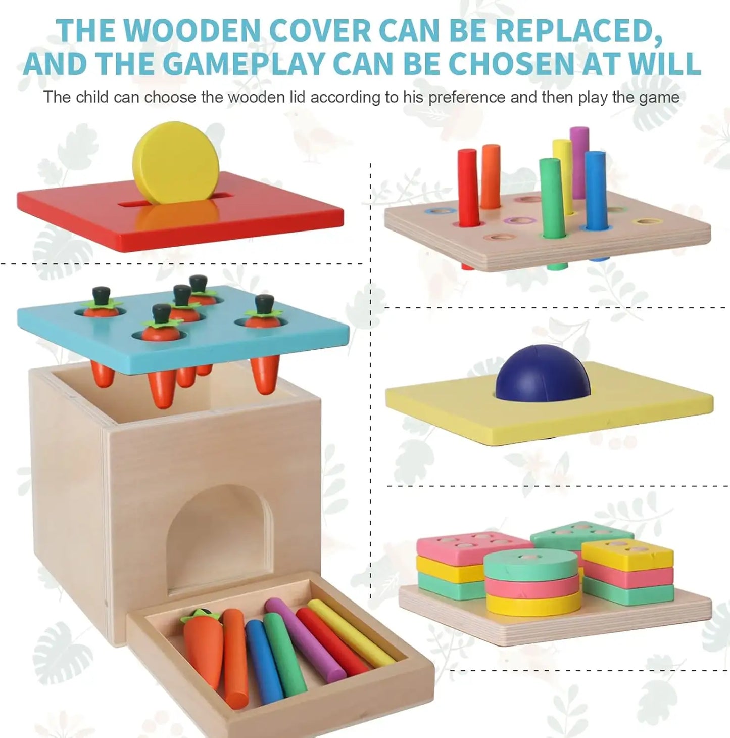 Montessori 5-in-1 Wooden Shape Sorter