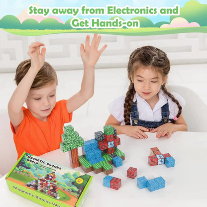 Magnetic Building Blocks Set – Minecraft Theme