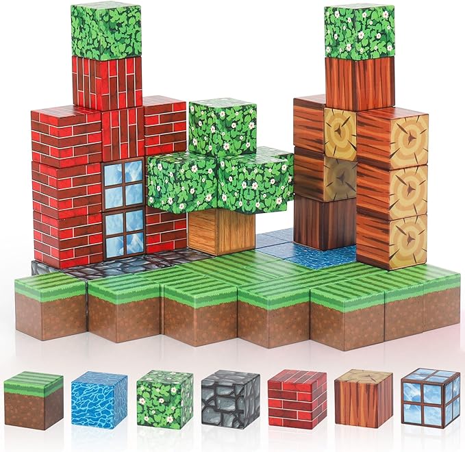 Magnetic Building Blocks Set – Minecraft Theme